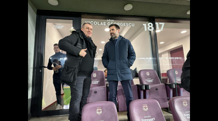 Cătălin Mișu și Zeljko Kopic, în Giulești, la unul dintre meciurile Rapidului (sursa foto- Digisport)