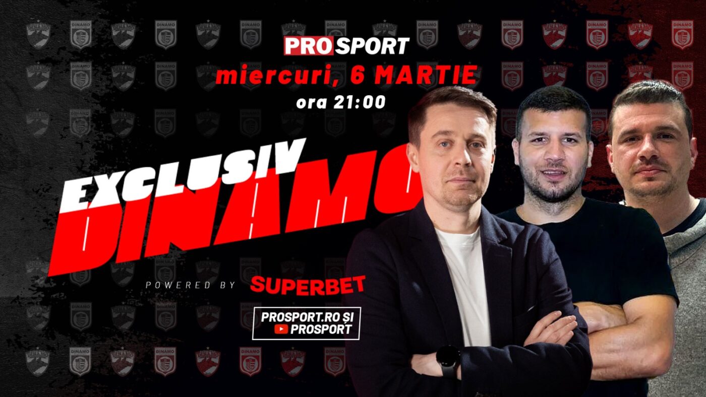 EXCLUSIV DINAMO, miercuri, de la ora 21, invitați Liviu Ganea și George Țucudean