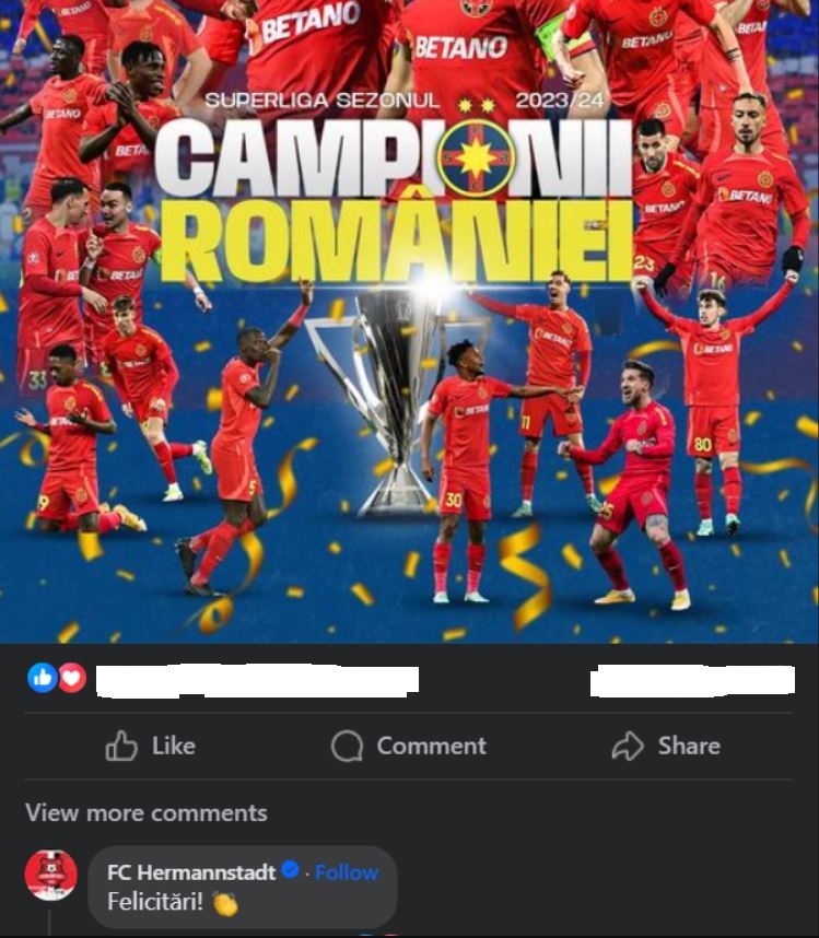 SURSA FOTO: FACEBOOK FCSB