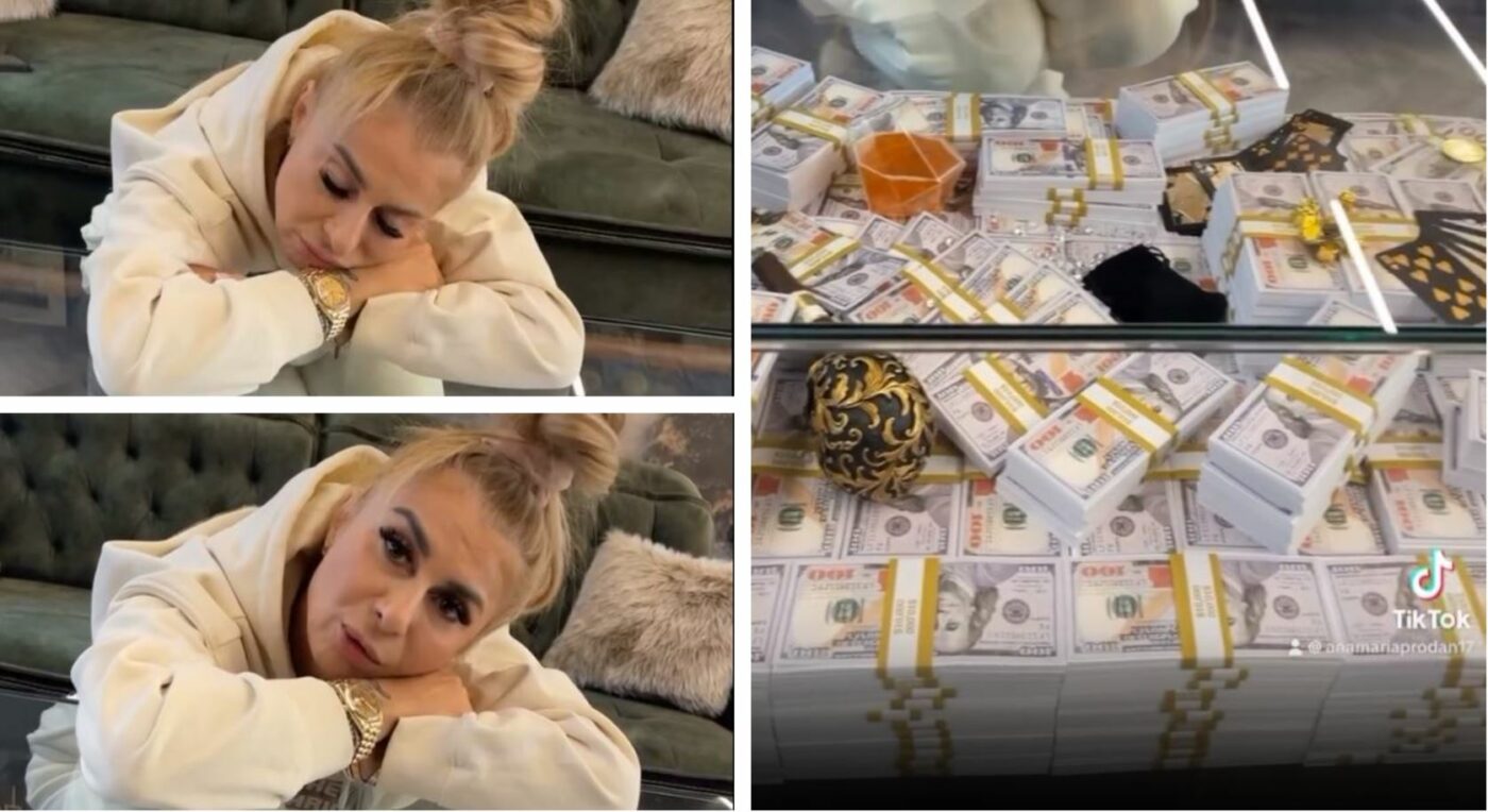 Anamaria Prodan, aroganță cu zeci de „cărămizi” de dolari! Nimeni nu știe dacă banii aceia sunt reali sau falși, dar vedeta s-a filmat cu ei: „Am obosit că am numărat toată noaptea și mai vine un camion acum”