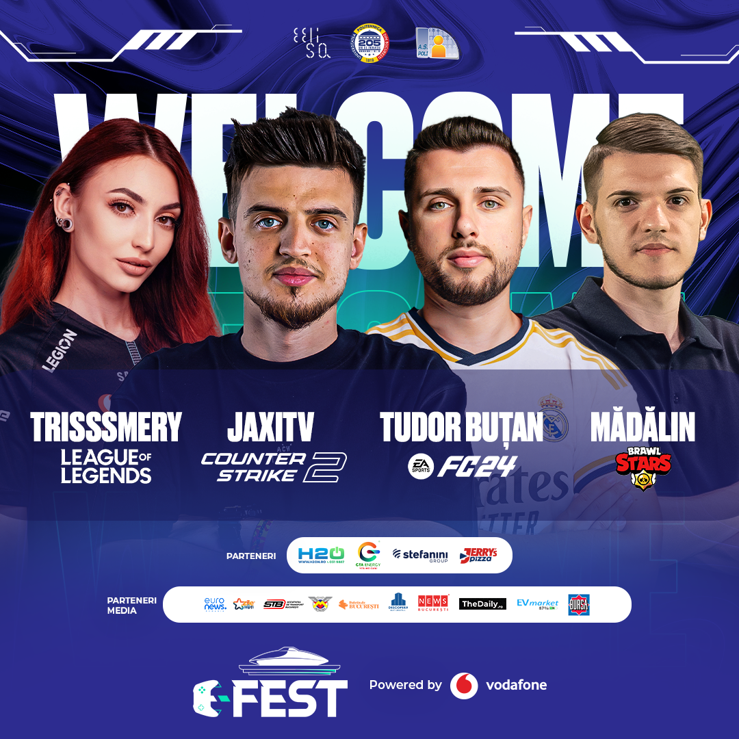 COMUNICAT | Peste 1200 de jucători vor concura la Poli E-FEST pentru premii de 22.000 de euro oferite de Vodafone România