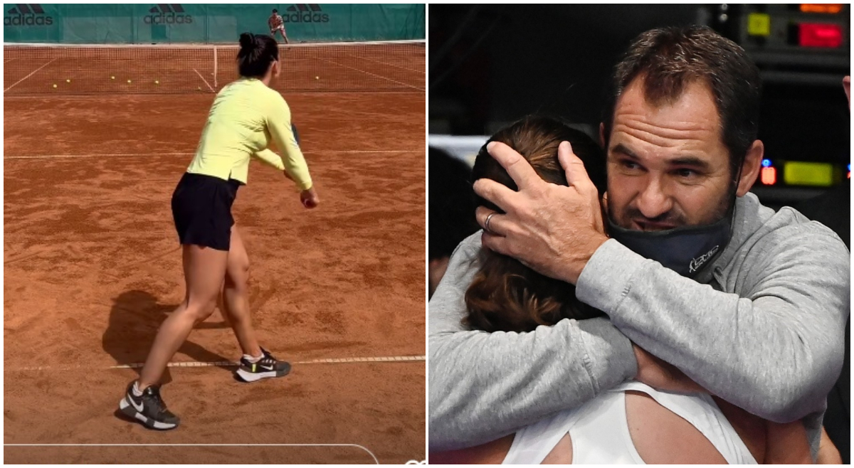 Imagine neașteptată de la primul antrenament al Simonei Halep alături de Carlos Martinez! Detaliul care i-a lăsat mască pe fani: „Urmează să cadă”. FOTO
