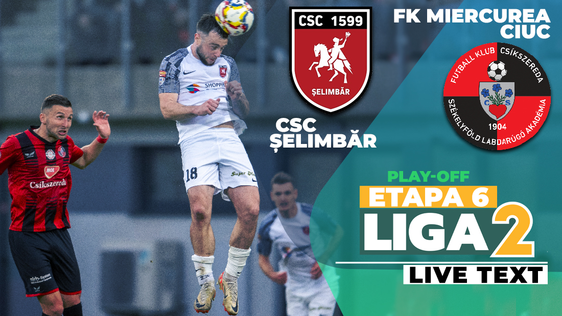 CSC Șelimbăr – FK Miercurea Ciuc se joacă ACUM, în startul returului play-off-ului Ligii 2. Partea secundă începe și ea cu un gol înscris rapid