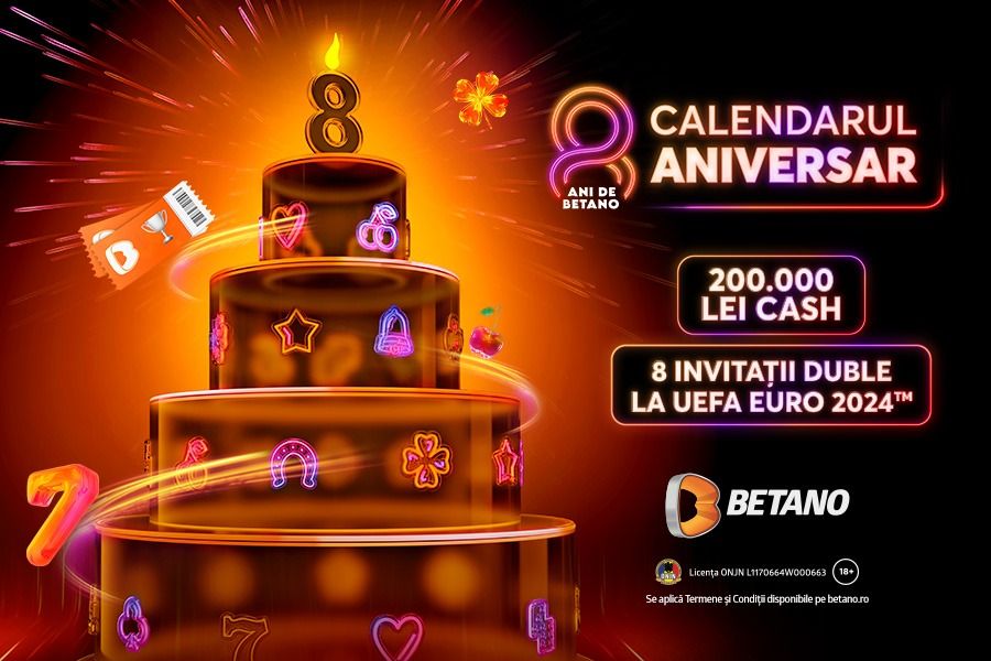 ADVERTORIAL. La 8 ani de Betano te premiem cu 8 invitații duble la UEFA EURO 2024™ și premii totale de 200.000 Lei Cash!