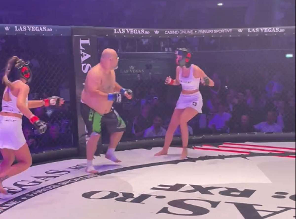 Bătaia ruşinoasă şi scandaloasă din ring dintre un bărbat de categoria grea şi două femei, Roxana şi „Bettyshor”, aruncă România în Evul Mediu! Comentatorii s-au dezlănțuit într-un mod grobian: „Wow, ce croşeu! Ea e la pământ! Nici el nu mai ştie unde lovește”