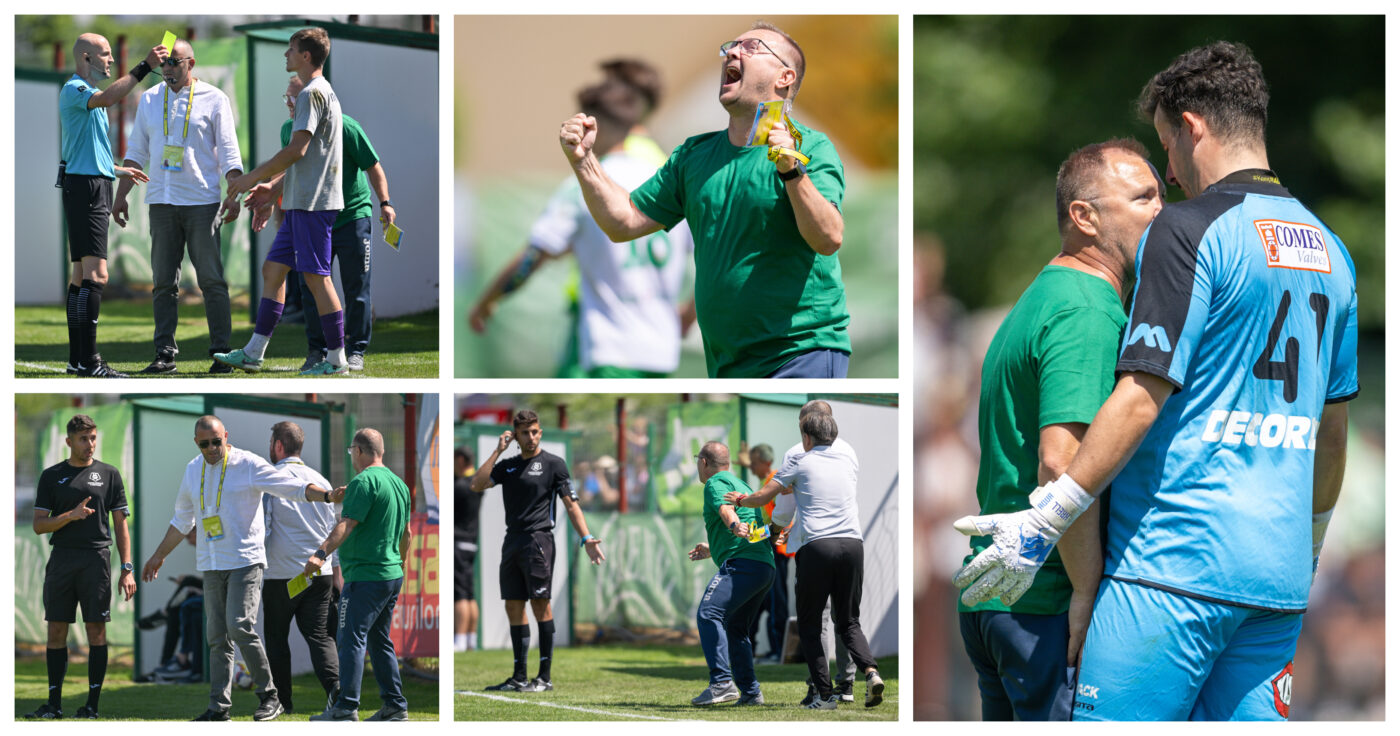 Gesturi uluitoare la finalul meciului care a asigurat Dumbrăviței rămânerea în Liga 2! Antrenorul s-a transformat în huligan, a fost aproape să lovească un jucător adversar și și-a înjurat oaspeții | VIDEO