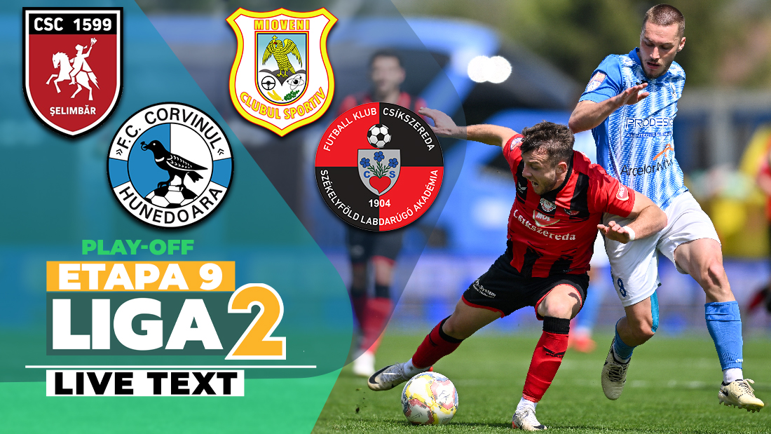 CSC Șelimbăr – CS Mioveni începe la ora 17:00. Corvinul – FK Miercurea Ciuc are startul la ora 17:30. Gazdele țintesc locul 2, oaspeții se luptă pentru locul 5 în play-off-ul Ligii 2