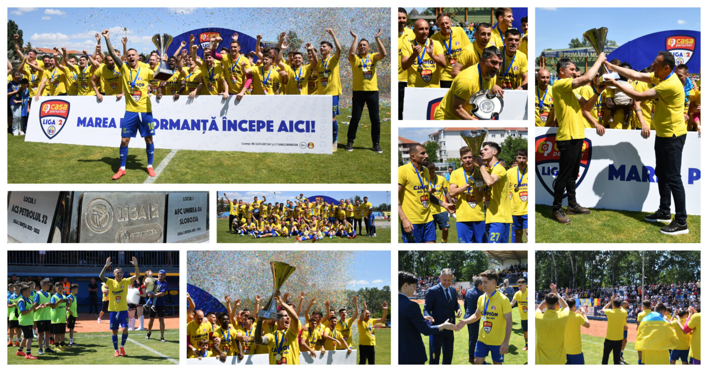 Unirea Slobozia a fost încoronată! A devenit a șaptea echipă care pune în vitrina sa trofeul Ligii 2
