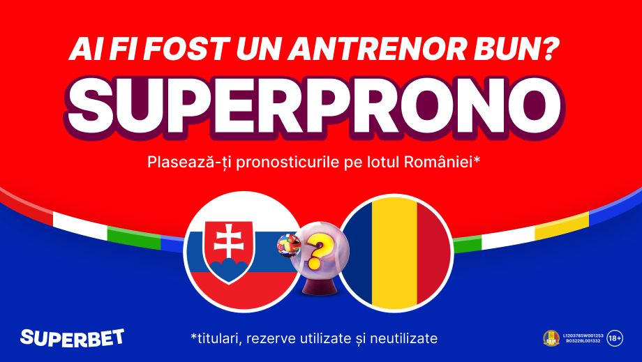 ADVERTORIAL | Ai fi fost un selecționer bun? Rundă specială la SuperProno pe lotul României din meciul cu Slovacia
