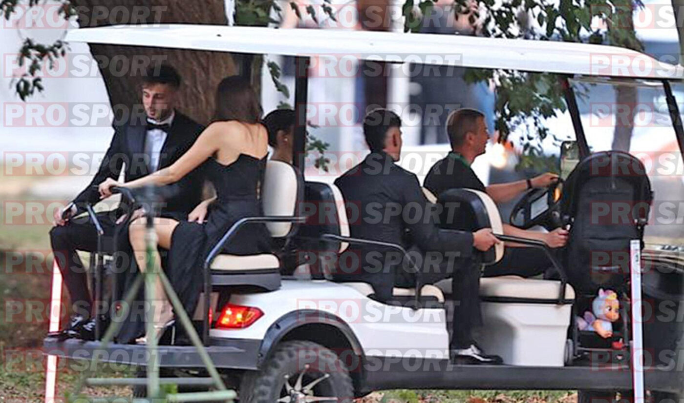 Florinel Coman, „fentă” de şeic la nunta lui Ianis Hagi: a fost dus la petrecere cu maşinuța de golf!