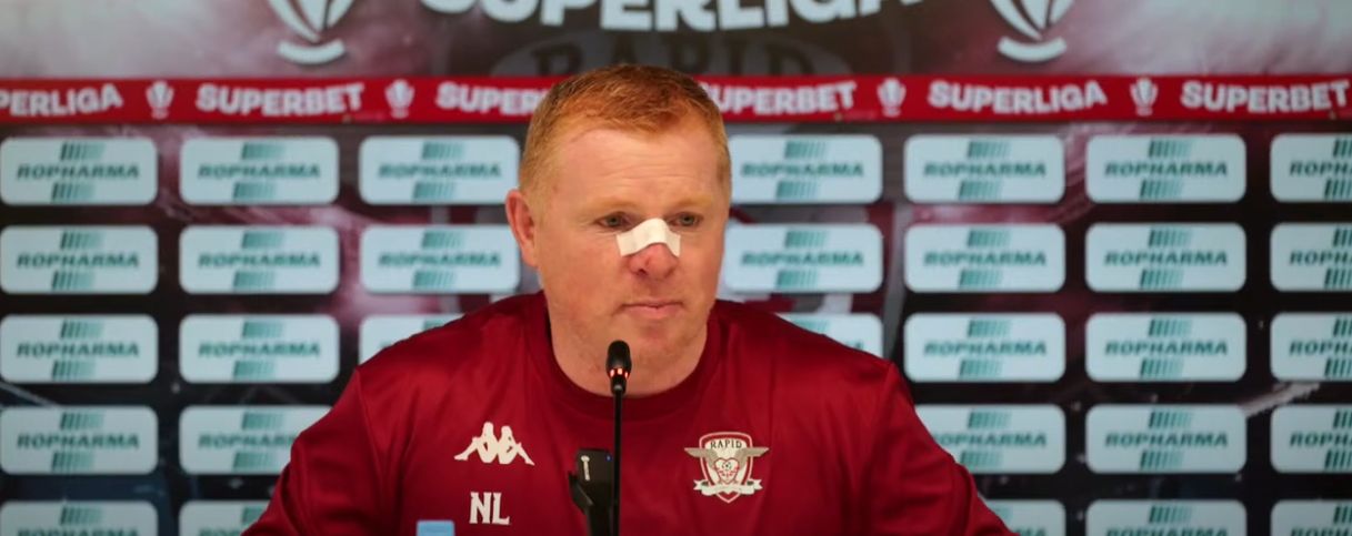 Neil Lennon a apărut bandajat la conferința de presă înainte de Rapid – CFR Cluj! Cum a explicat antrenorul accidentul suferit în Herăstrău! „Am crezut că sunt în Turul Franței”