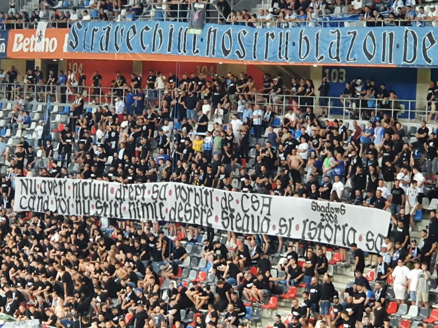 Război crâncen între galeriile FCSB și CSA Steaua, aflate pentru prima dată față în față! Atacuri dezlănțuite la Supercupa României: „Pentru noi nu existați!” / „Sclavii lui Gigi!”. FOTO