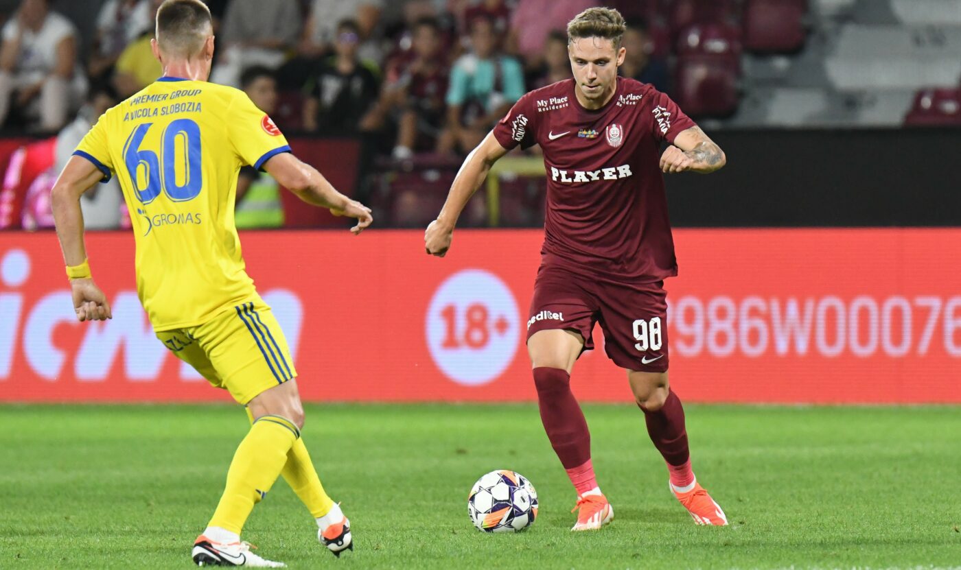 CFR Cluj – Unirea Slobozia 3-0, în etapa a 5-a din Superligă. Nelu Varga își freacă mâinile de fericire după dubla senzațională a lui Louis Munteanu, fix în ciuda lui Gigi Becali!