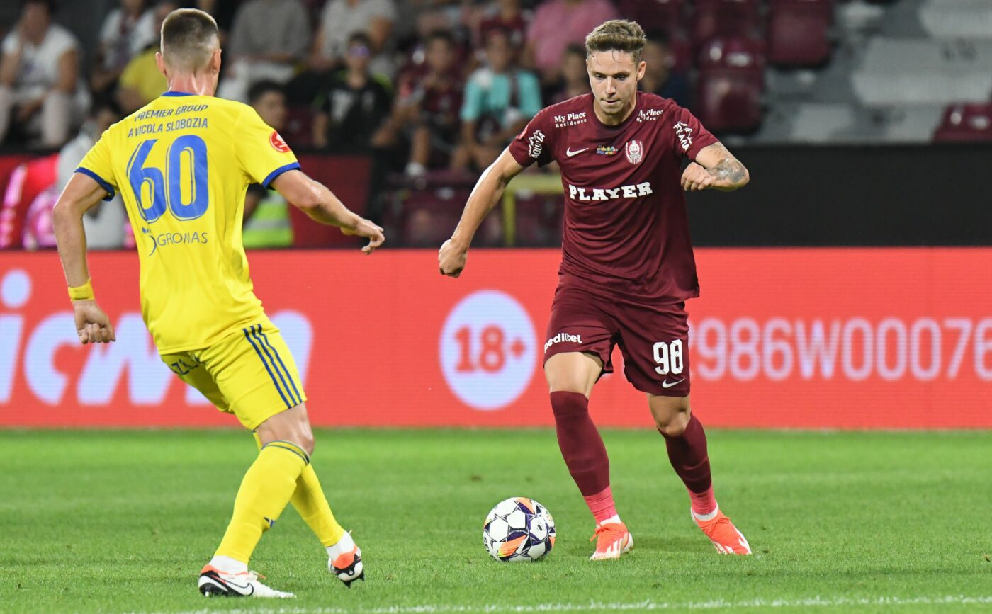 CFR Cluj – Unirea Slobozia 3-0 Live Video Online, în etapa a 5-a din Superligă. Louis Munteanu face dubla cu o execuție spectaculoasă