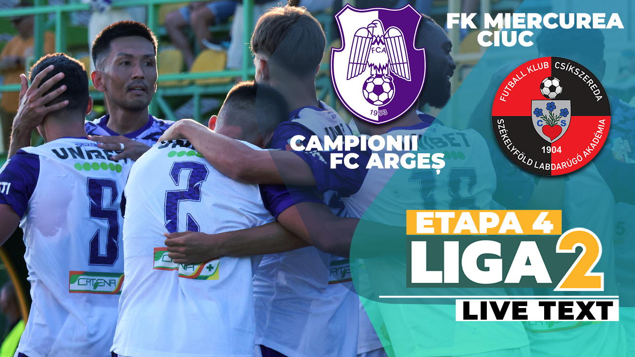 Încă una și revine pe locul 1! Ciucul lui Ilyeș trece și de CFC Argeș, continuă să fie singura echipă cu punctaj maxim și conduce Liga 2