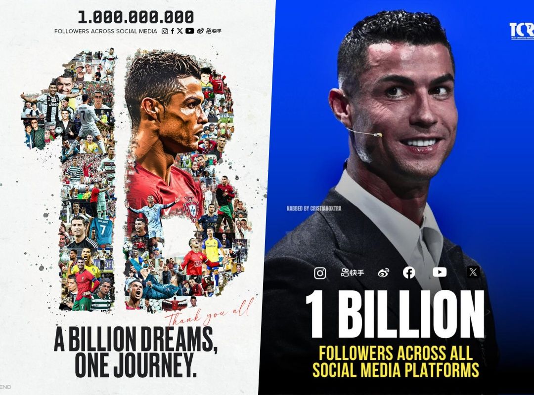 Bornă istorică atinsă de Cristiano Ronaldo. A depășit un milliard de urmăritori pe rețelele sociale