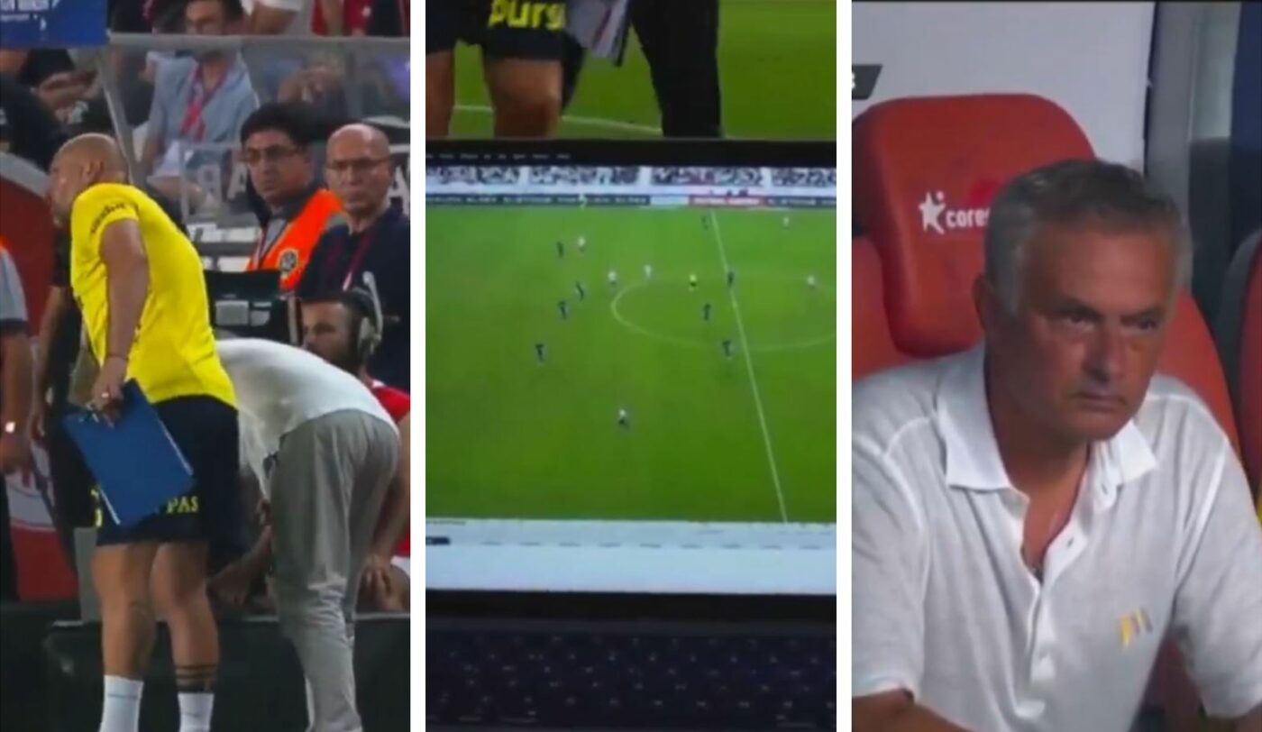 Jose Mourinho a făcut un gest nemaivăzut în istoria fotbalului. A luat laptopul și l-a pus, în timpul meciului, în fața camerei TV care transmitea partida în direct: ce imagini a rulat portughezul!