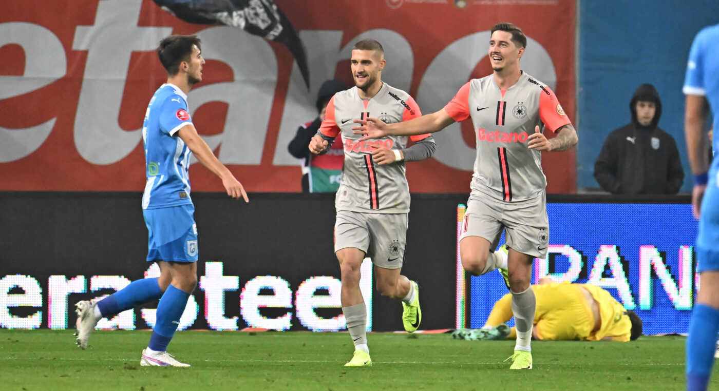 Universitatea Craiova – FCSB 1-1, în etapa 15 din Superliga. Remiză după un final nebun de meci, cu doi jucători eliminați de la oaspeți. Cum arată clasamentul
