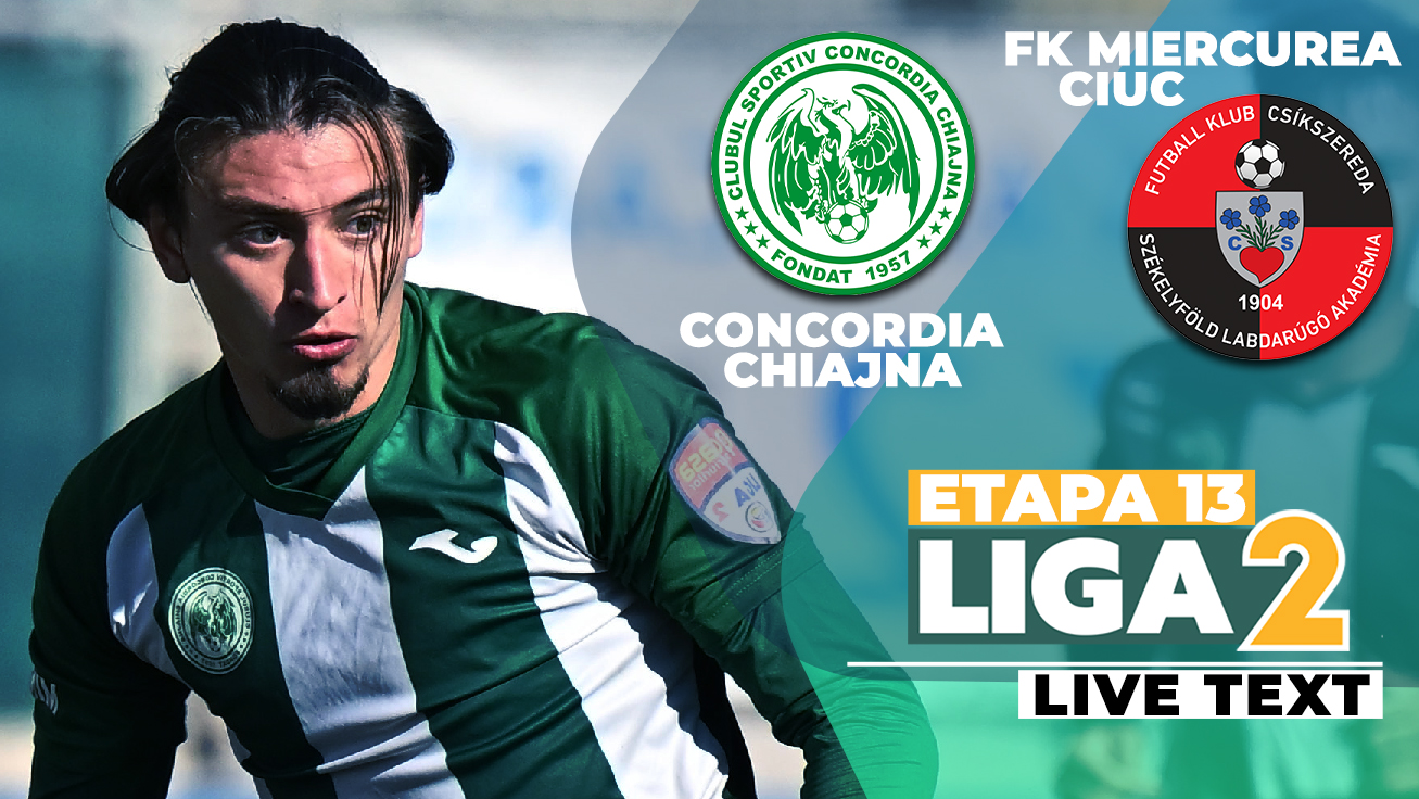Concordia Chiajna – FK Miercurea Ciuc se joacă de la ora 19:30. Ilfovenii sunt net superiori harghitenilor în meciurile directe, dar echipa lui Ilyeș este invincibilă în acest sezon