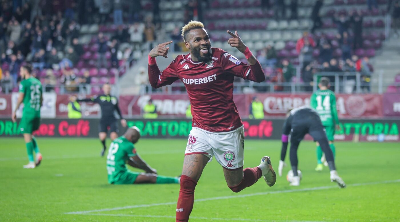 Reacție războinică a lui Aaron Boupendza, după ce a rezolvat de unul singur meciul Rapid București – Gloria Buzău 2-0: „Fiecare echipă vrea să ne învingă”. Ce promisiune le face fanilor