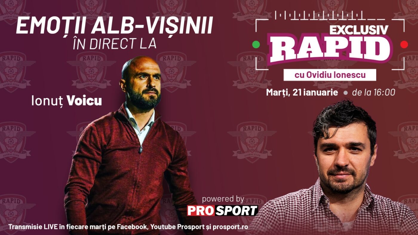 Daca e marți, e „EXCLUSIV RAPID” pe YouTube – Prosport de la 16:00