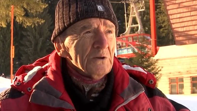 Secretul longevității lui nea Gică, instructorul de schi în vârstă de 96 de ani din Poiana Braşov
