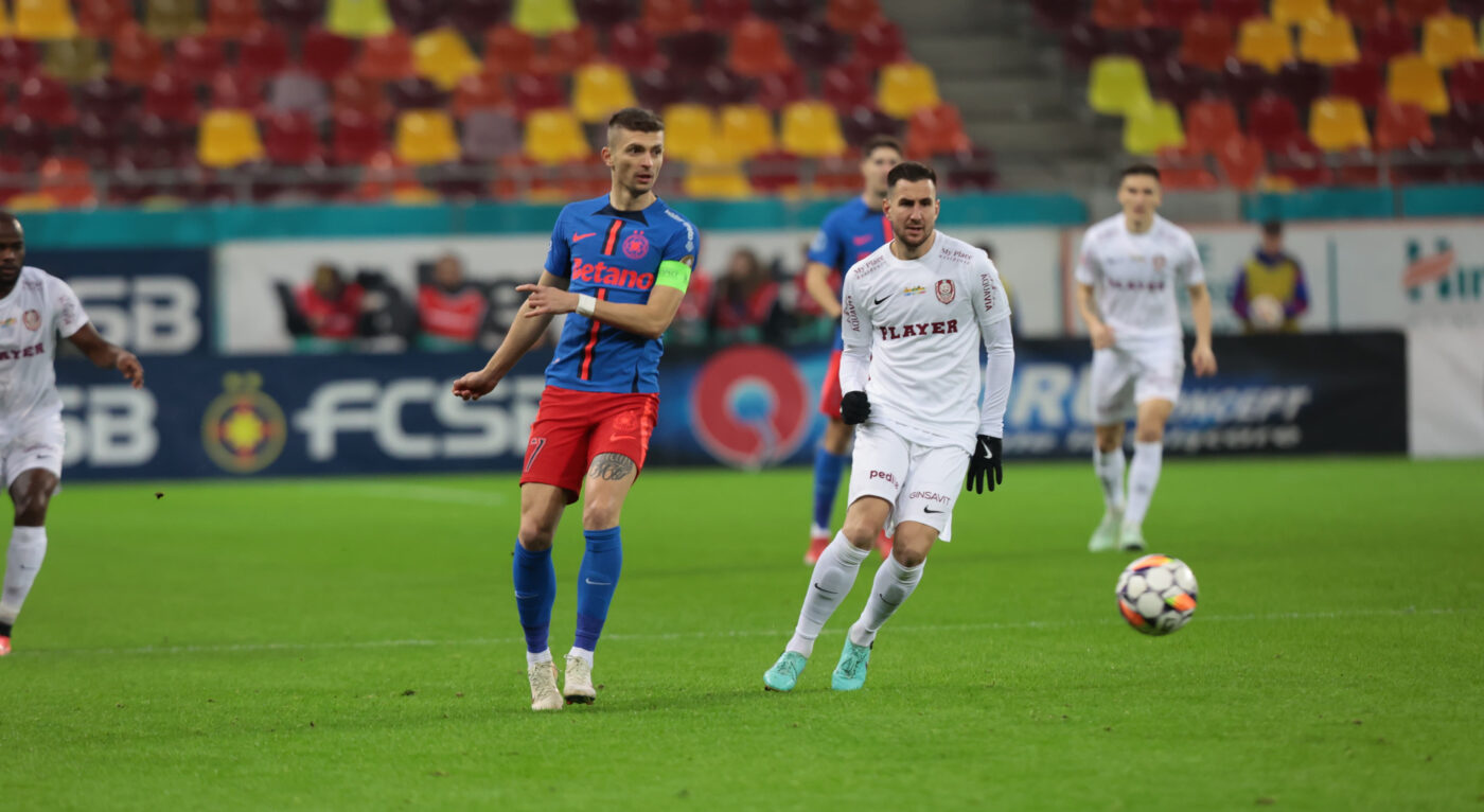 FCSB – CFR Cluj 1-1, în etapa 24 din Superliga. Campioana smulge un punct, după ce a jucat un sfert de oră în inferioritate