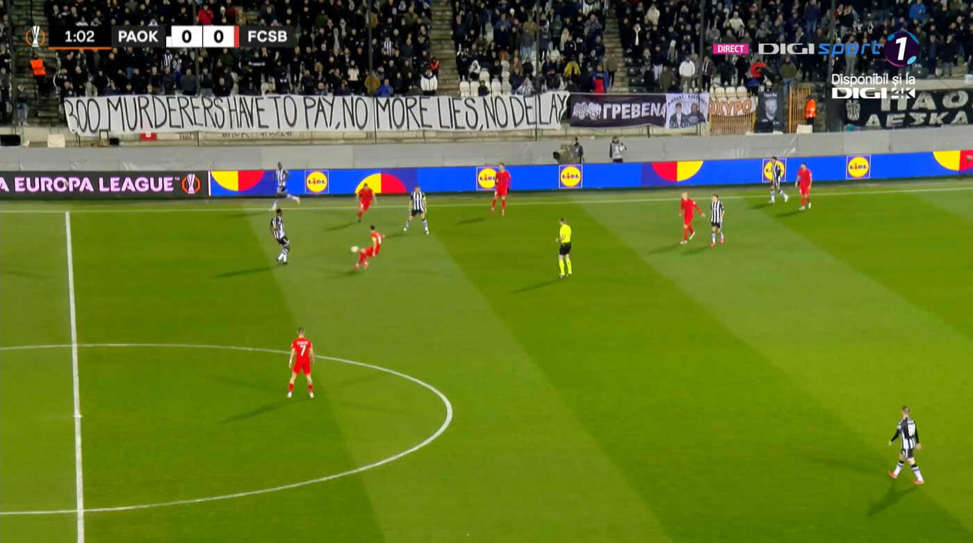 PAOK – FCSB 1-0, Live Video Online în play-off-ul pentru optimile Europa League. Bîrligea pune în pericol poarta gazdelor