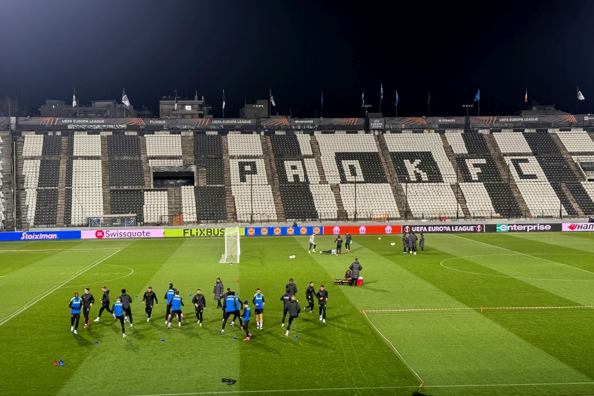 De la ger la temperaturi de început de primăvară! Ce a găsit FCSB la Salonic și cum arată gazonul de pe stadionul Toumba