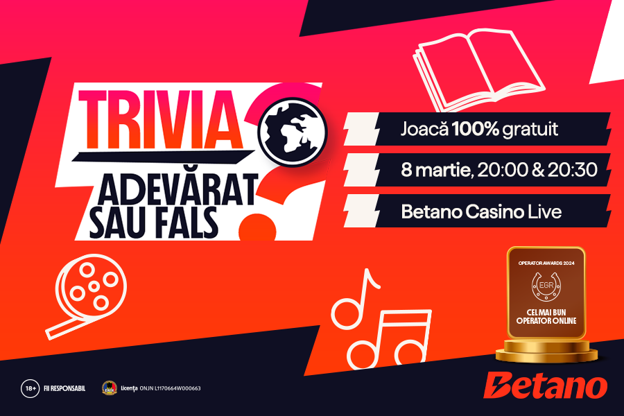 ADVERTORIAL | Trivia Adevărat sau Fals revine cu două ediții speciale de Ziua Femeii, doar în Betano Casino Live