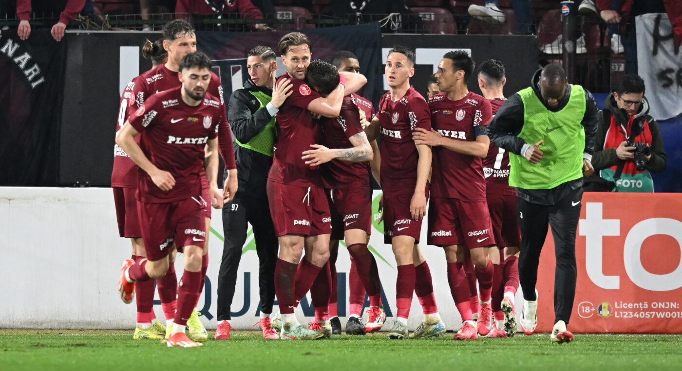 CFR Cluj – Dinamo București 3-1, în etapa 1 din play-off-ul Superligii. Echipa ardeleană urcă pe primul loc, pentru cel puțin 24 de ore