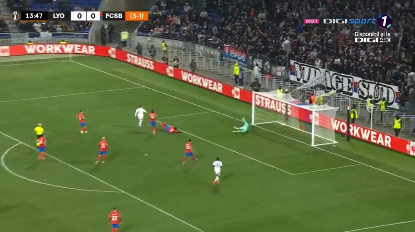 Olympique Lyon – FCSB 1-0, Live Video Online în manșa retur a optimilor pentru Europa League. Campioana României evoluează cu fundașii la mijlocul terenului