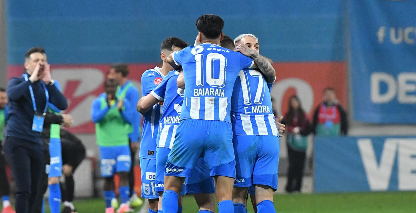 Universitatea Craiova – U Cluj 3-0, în etapa 1 din play-off-ul Superligii. Echipa olteană urcă pe primul loc