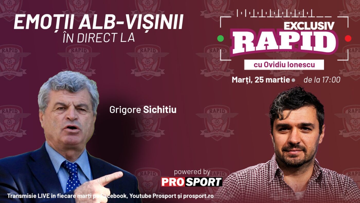 „EXCLUSIV RAPID” înainte de Rapid – Universitatea Craiova începe la ora 17:00, în direct pe YouTube – ProSport!