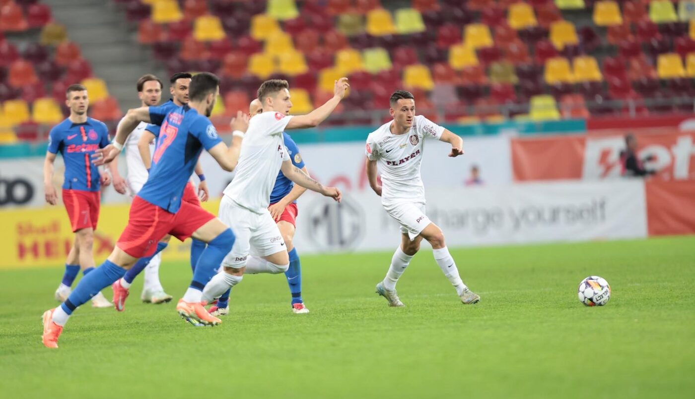 FCSB – CFR Cluj 3-2, în etapa 5 din play-off-ul Superligii. Campioana se distanțează la 5 puncte de formația ardeleană și face un pas mare spre titlu