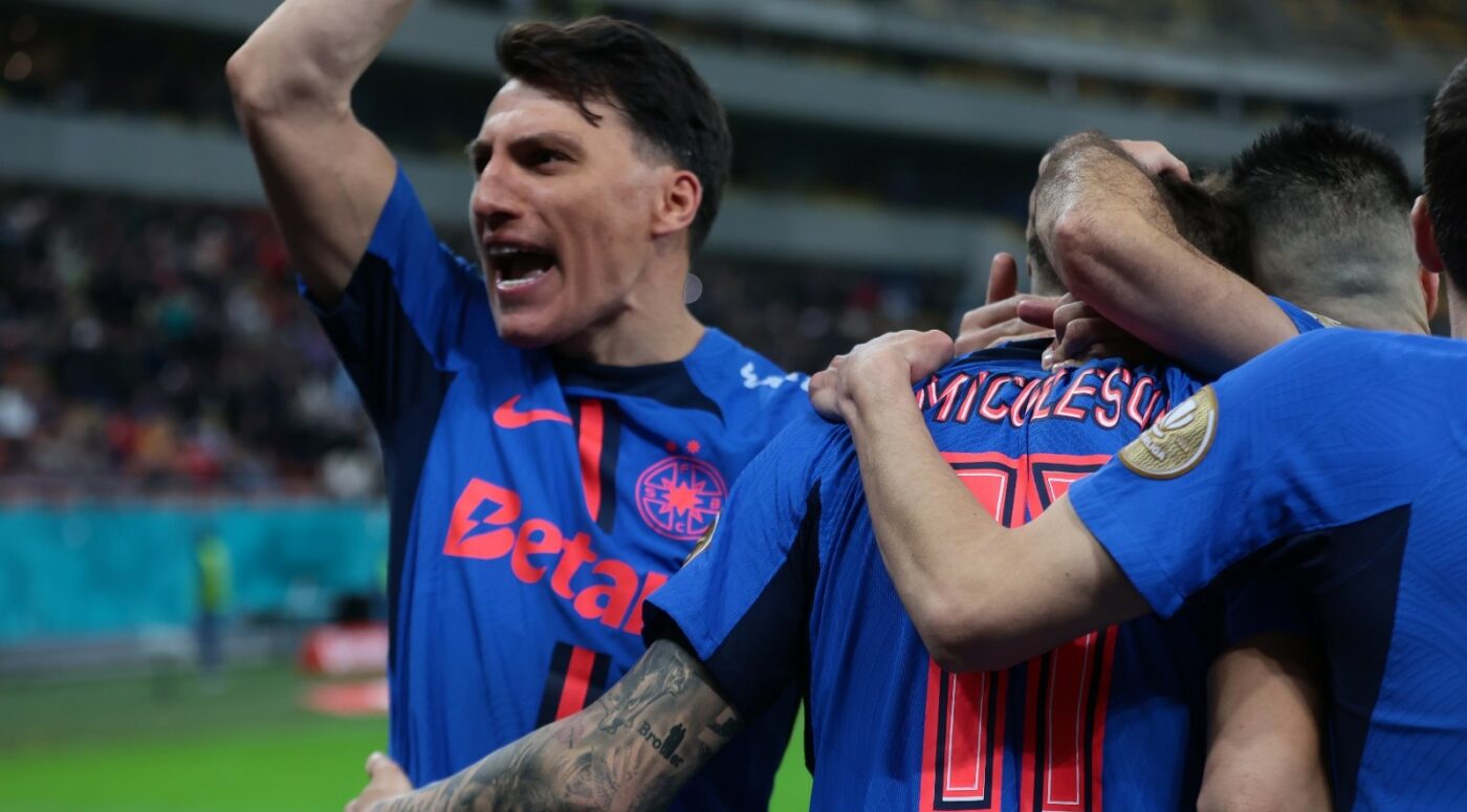 FCSB – Universitatea Cluj 1-0, în etapa 3 din play-off-ul Superligii. Campioana se impune prin reușita din penalty a lui David Miculescu și se instalează în fruntea clasamentului!
