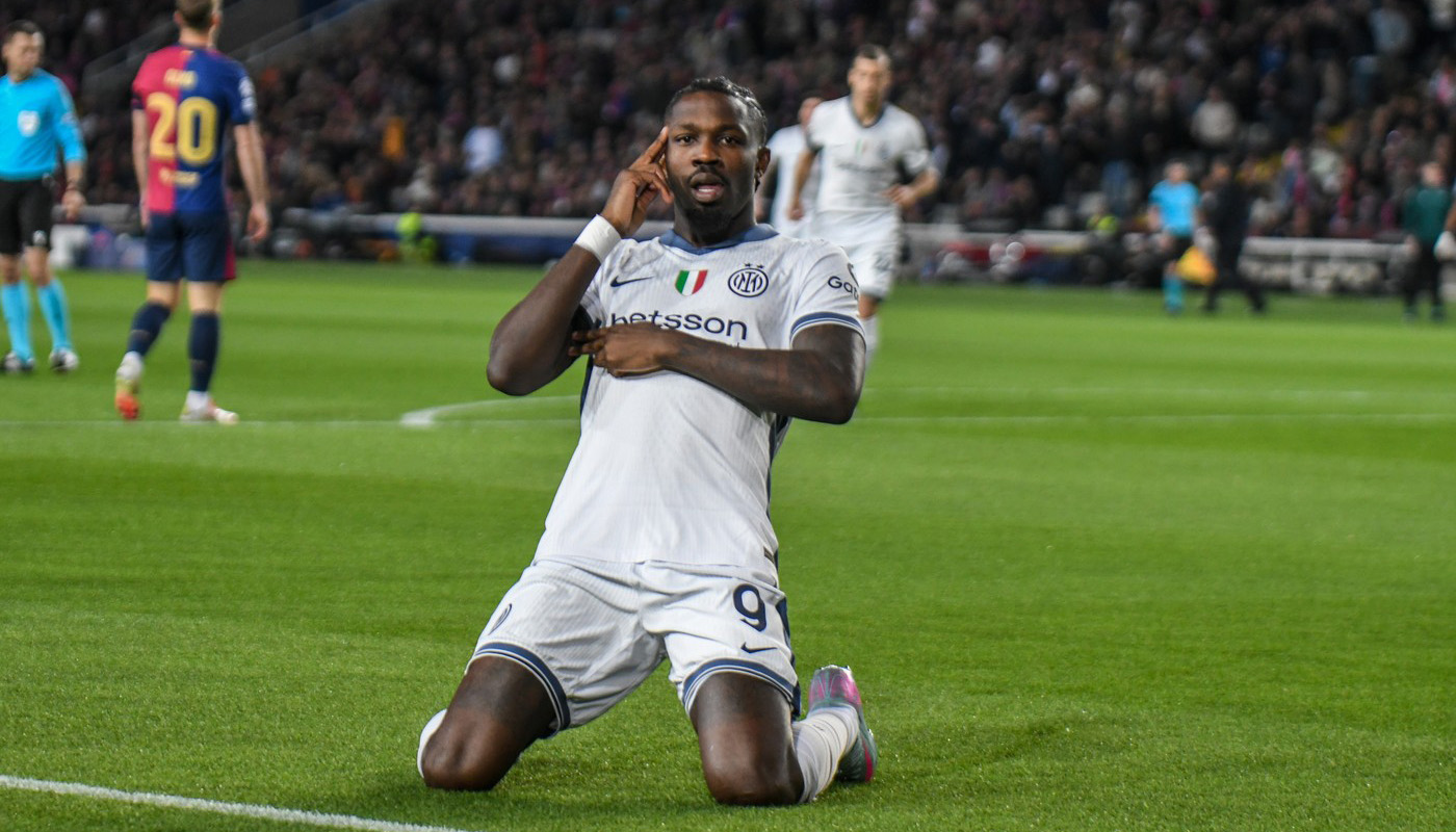 Gol fenomenal, cu călcâiul, în secunda 30, al lui Marcus Thuram în Barcelona – Inter