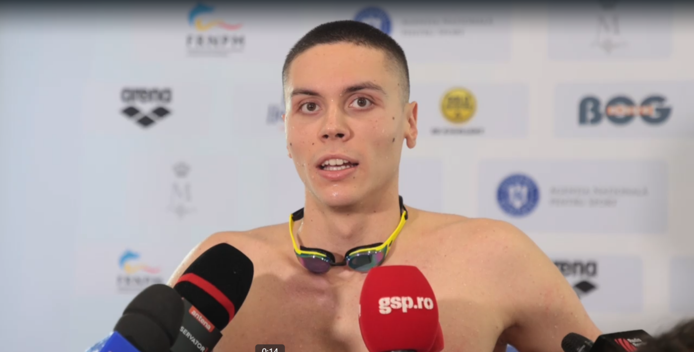 Prima reacție a lui David Popovici, după ce a reușit record național la întâia cursă după 8 luni de la Jocurile Olimpice: „Totul e un experiment”