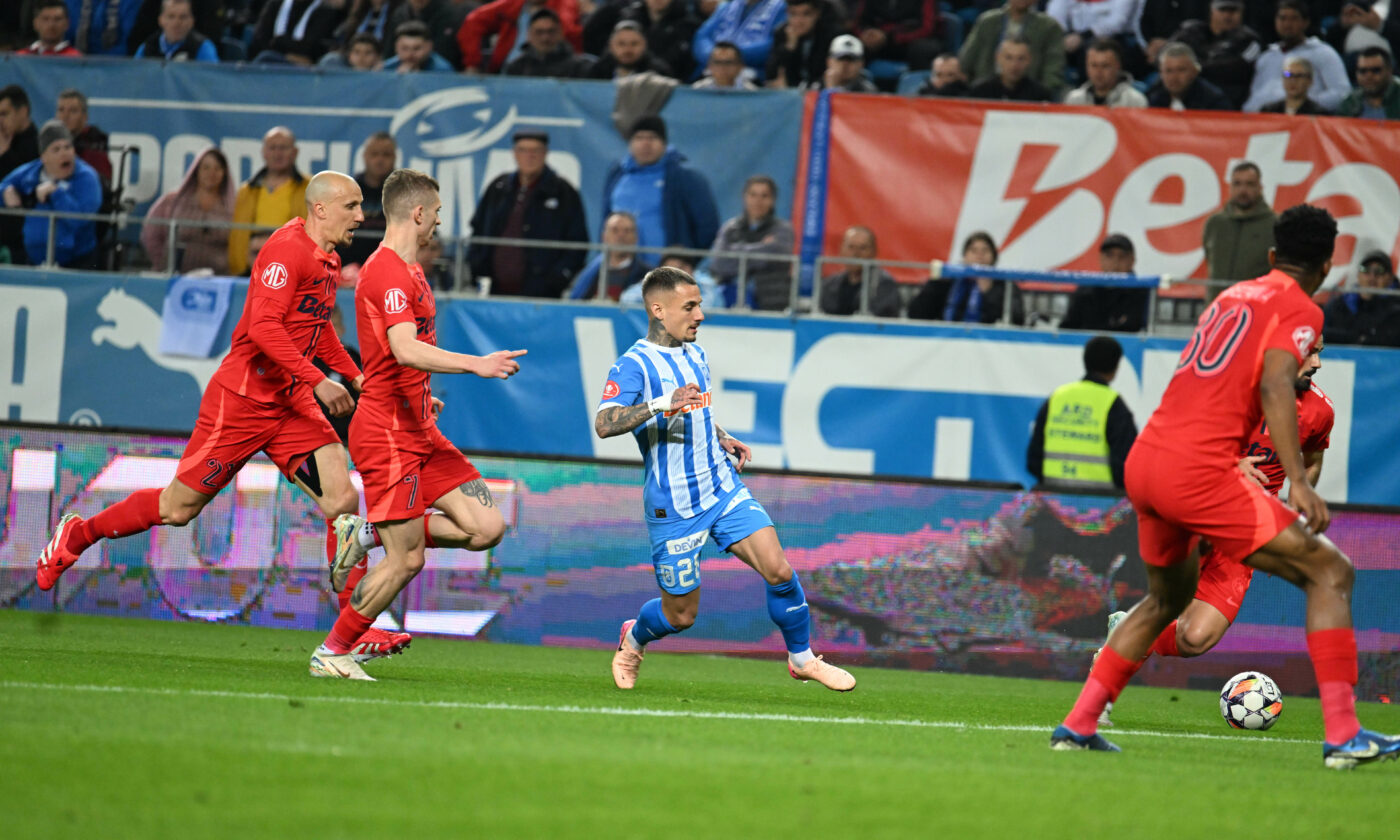 Universitatea Craiova – FCSB 0-0, în etapa 4 din play-off-ul Superligii. Campioana păstrează avansul de 3 puncte față de olteni, dar poate fi ajunsă de CFR Cluj