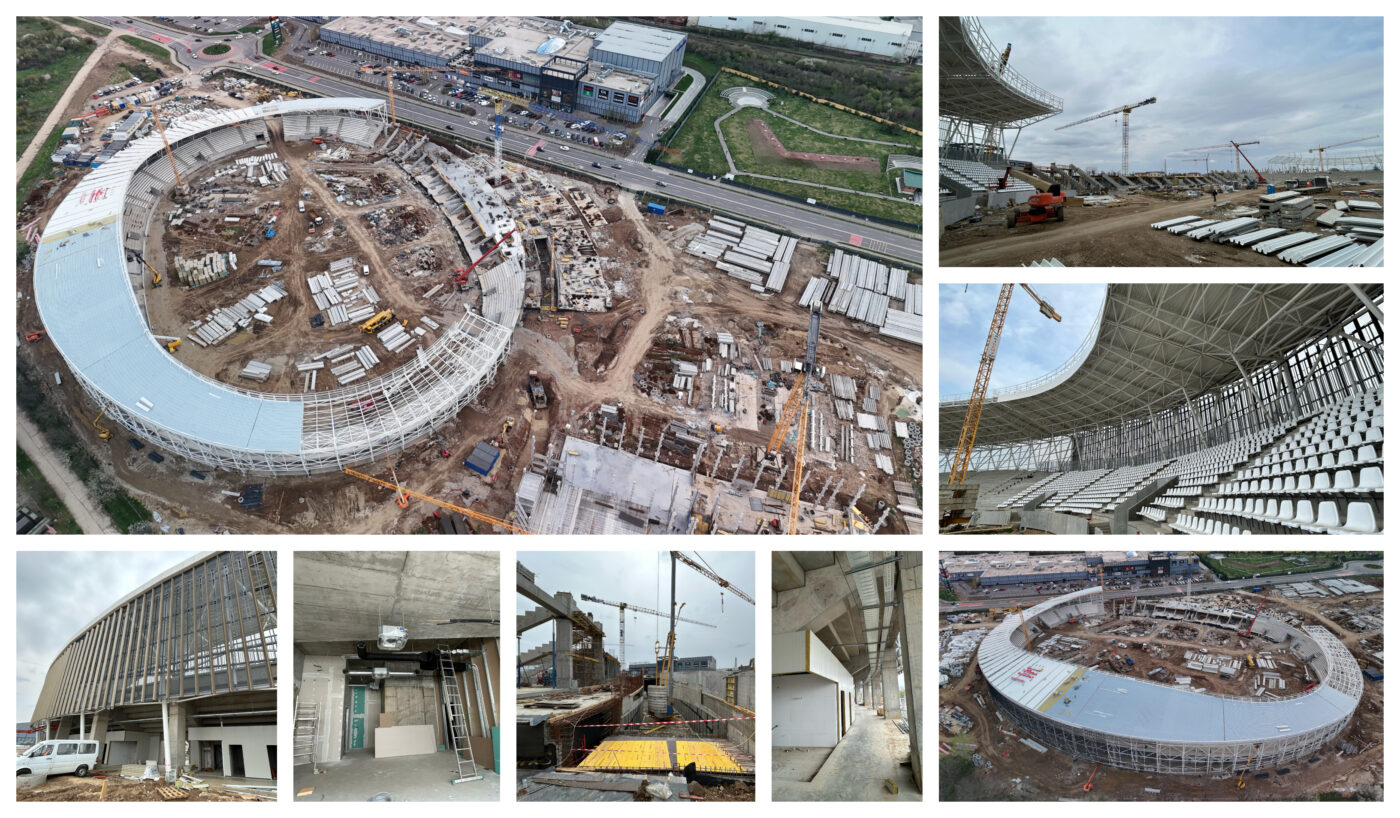 Fotoreportaj ProSport de la arena spectaculoasă care se construiește la Târgoviște. ”Ar putea fi gata mai devreme”, spune constructorul despre proiectul de peste 55 de milioane euro