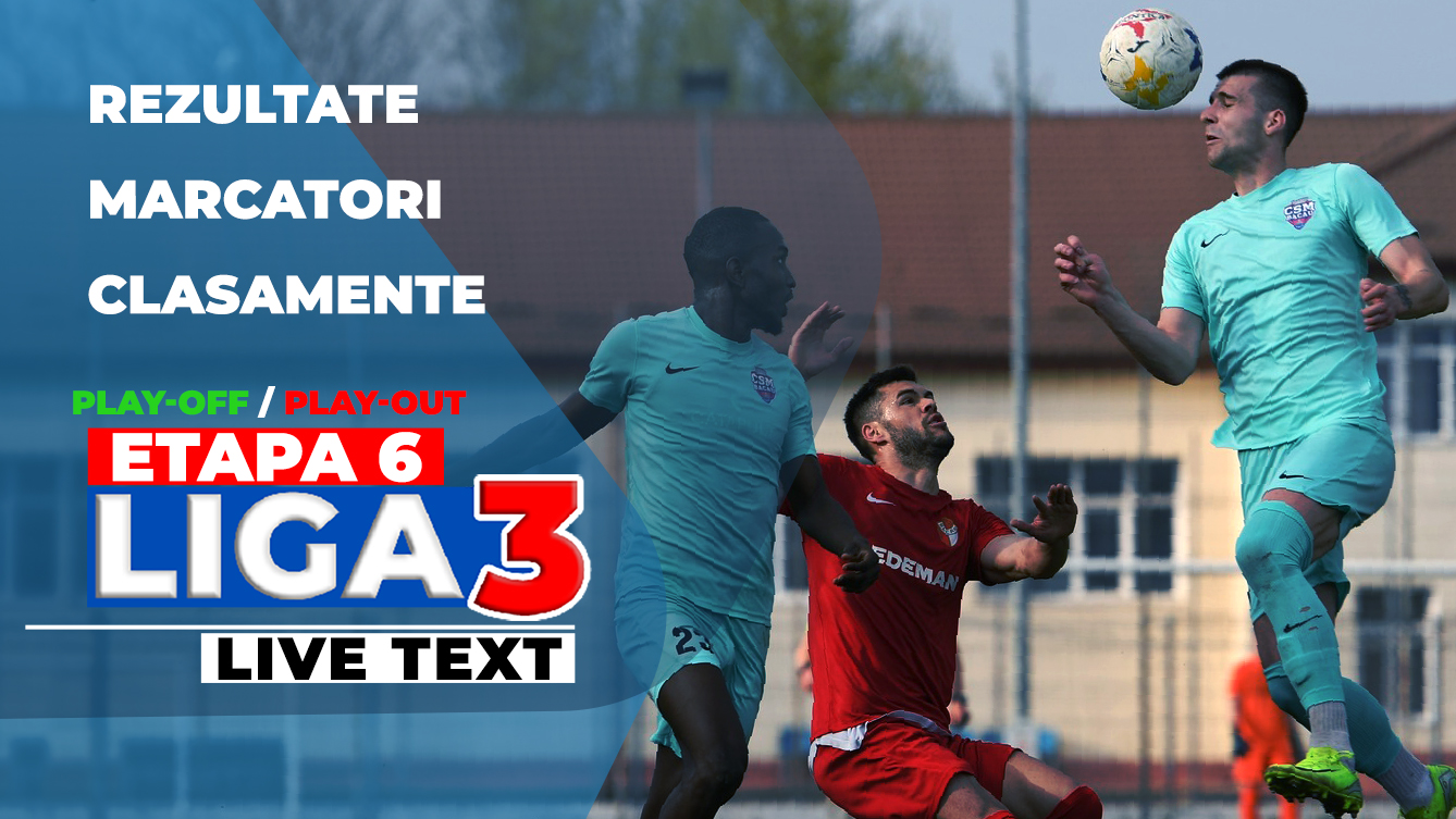 Liga 3, etapa 6, play-off și play-out | Progresul Spartac tremură pentru locul în baraj, CSO Băicoi pierde teren. Bistrița și CSM Unirea Alba Iulia se desprind, Minerul Lupeni a zdrobit Ghiroda. Zalăul profită de remiza de la Baia Mare