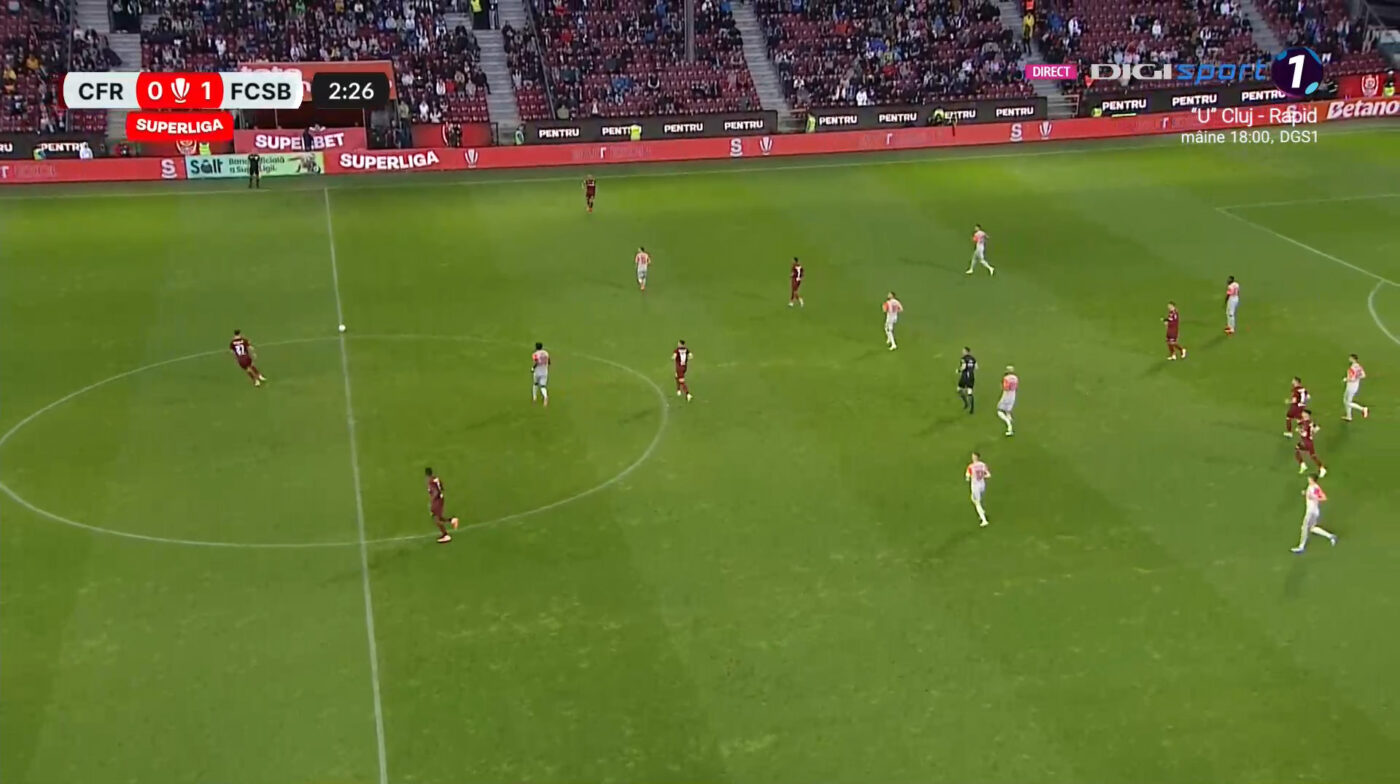 CFR Cluj – FCSB 0-1, Live Video Online, în etapa 10 a play-off-ului din Superliga. Oaspeții deschid scorul în secunda 19