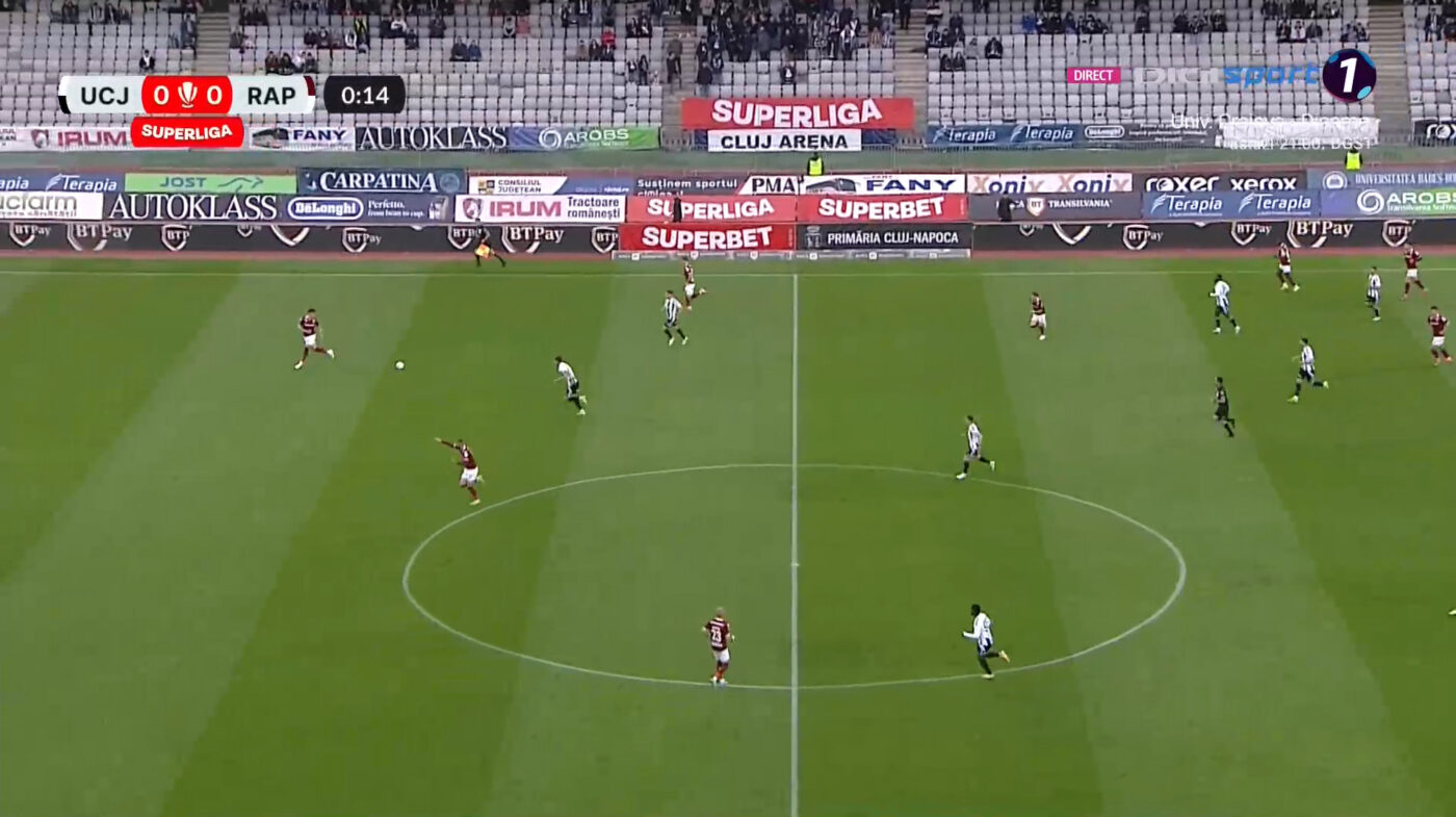U Cluj – Rapid București 2-1, Live Video Online, în etapa 10 a play-off-ului din Superliga. Gazdele controlează partida și se înmulțesc ocaziile la poarta lui Stolz