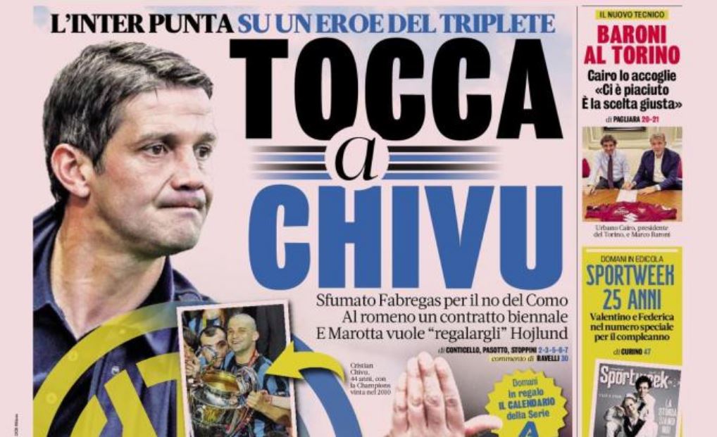 Cristi Chivu, pe prima pagină din Gazzetta dello Sport. Moment istoric pentru român