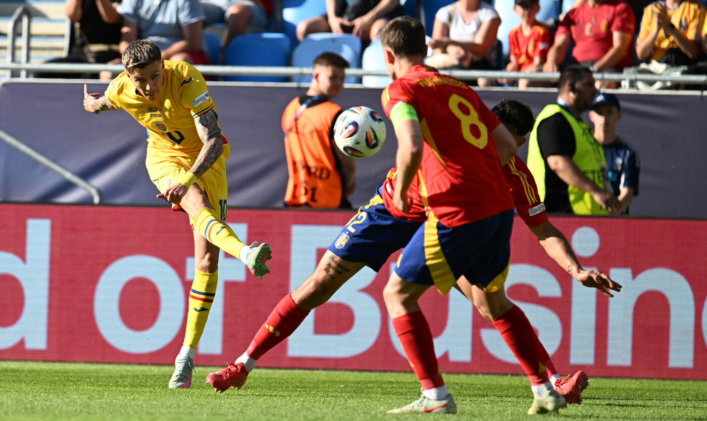 România U21 – Spania U21 1-2, în Grupa A de la Campionatul European. „Tricolorii” au nevoie de o minune pentru a se califica în sferturi