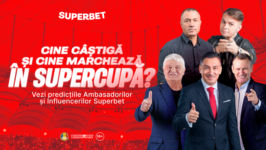 ADVERTORIAL | Cine câștigă Supercupa? Cine marchează? Vezi predicțiile Ambasadorilor și Influencerilor Superbet!