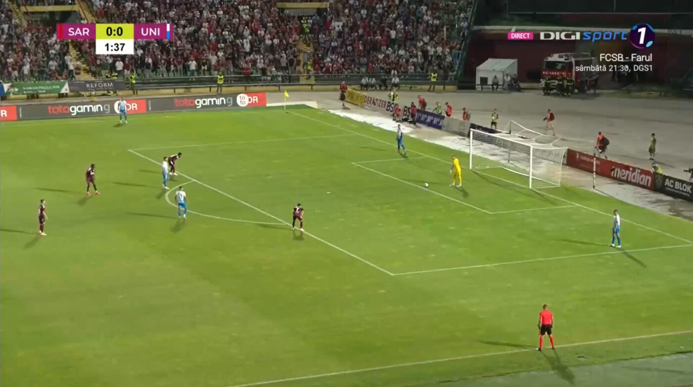 FK Sarajevo – Universitatea Craiova 2-1, în manșa întâi a turului 2 preliminar din Conference League. Romanchuk ține în viață echipa din Bănie