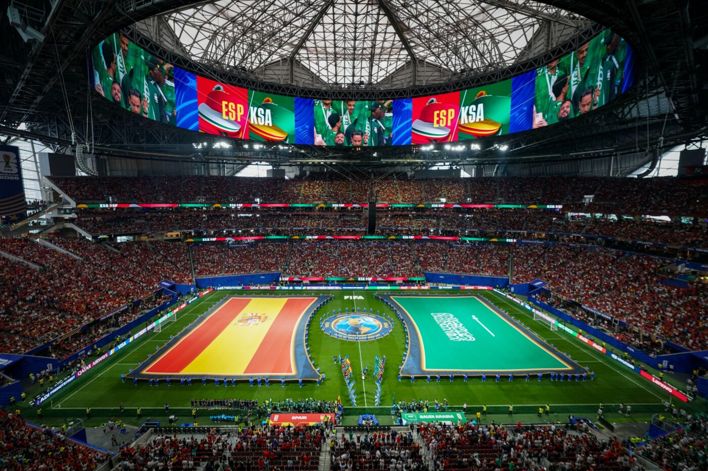 CM 2026 FIFA a luat decizia: de ce steagul uriaș al Arabiei Saudite nu a atins deloc pământul la meciul cu Spania de la Cupa Mondială