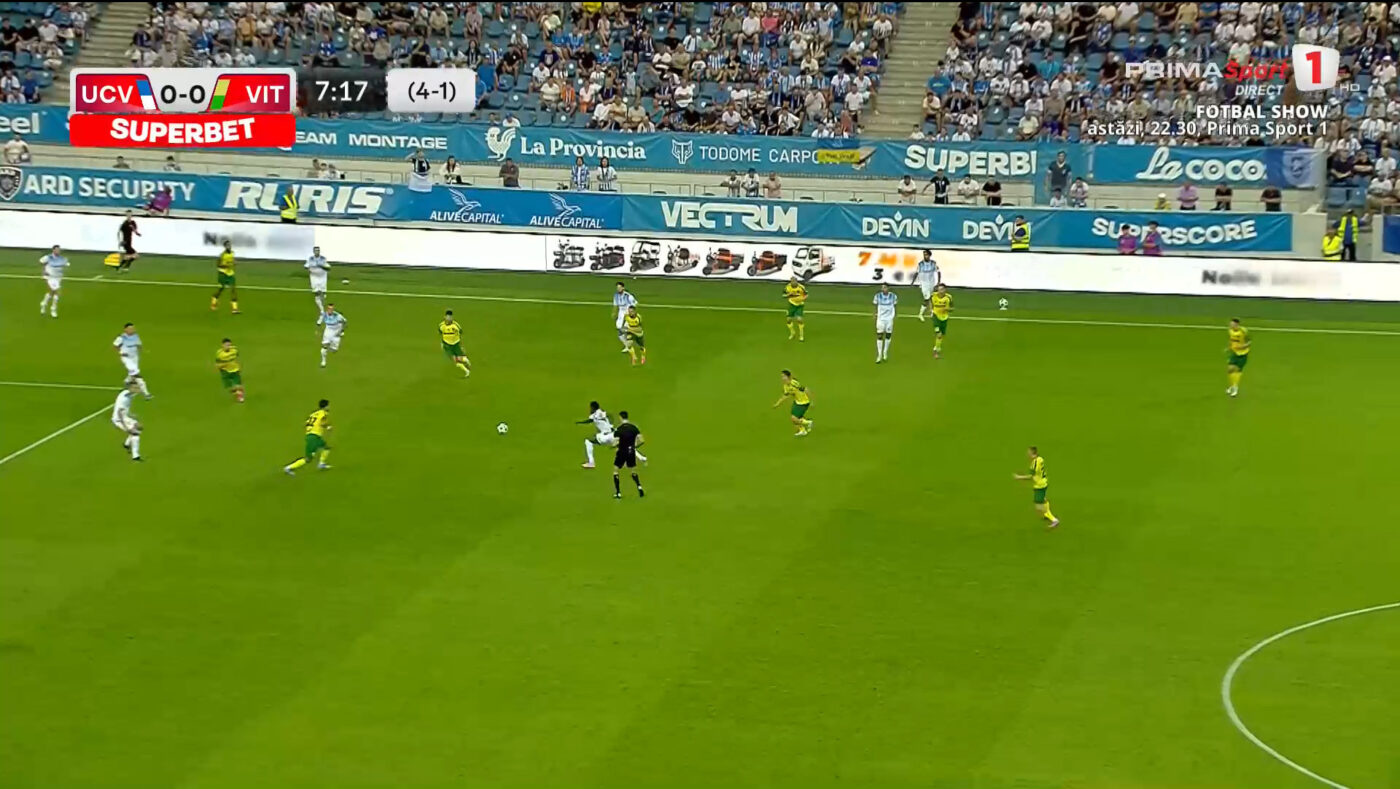 LIVE Universitatea Craiova – ML Vitebsk 0-0, Live Text Online, în manșa secundă a turului 1 preliminar din Liga Campionilor. Mingea șutată de Mora atinge bara