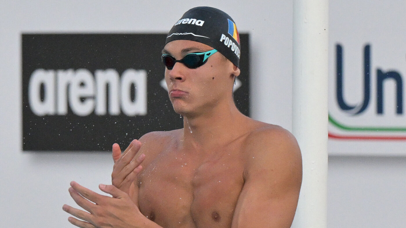 David Popovici, record în semifinalele la 100 de metri liber! Cursă fabuloasă, în 46.72: cel mai bun timp al anului și calificare en-fanfare în finală!